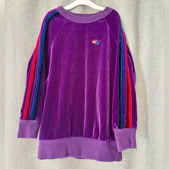 Aviator Nation Other - Aviator Nation Purple Classic Velvet Relaxed Sweatshirt size 8